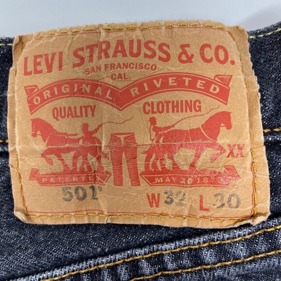 LEVI'S | Distressed Denim Cut-Off Shorts Black - Picture 4 of 8